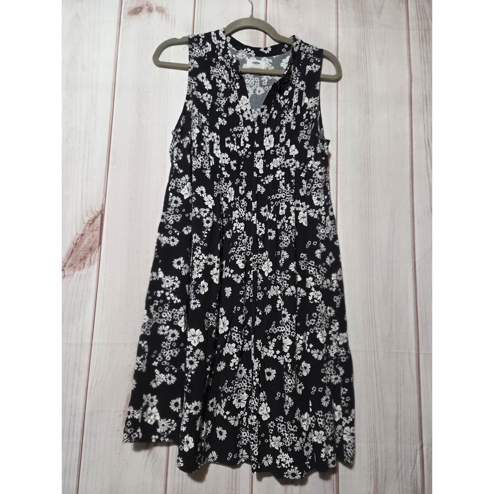 Old Navy Black and White Floral Sleeveless Mini Dress